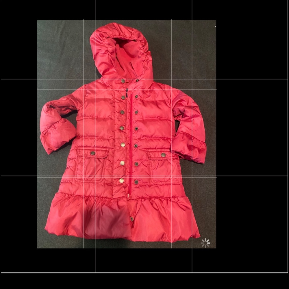Pre-Owned GAP Girl puffer Coat, Medium Length, 75% Down, Bright Pink, Size 3Year